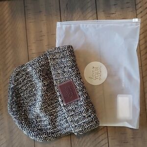 Love Your Melon Black White & Hemp Speckled Beanie - One Size